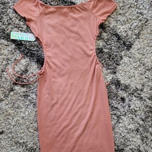 Almost Famous cut out ruched dress